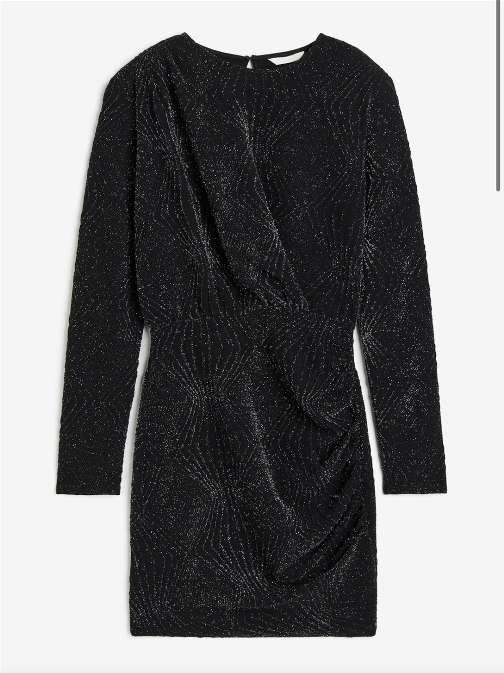 Unworn draped jersey sparkly dress